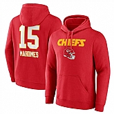Men's Kansas City Chiefs #15 Patrick Mahomes Red Wordmark Player Name & Number Pullover Hoodie,baseball caps,new era cap wholesale,wholesale hats